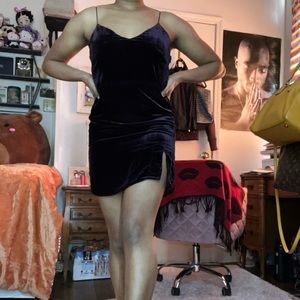 Y2K Velvet plum mini dress